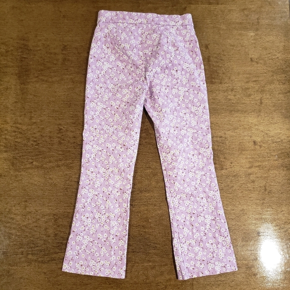 Zara Floral Cropped Flare Lavender Pants Small - Picture 9 of 10